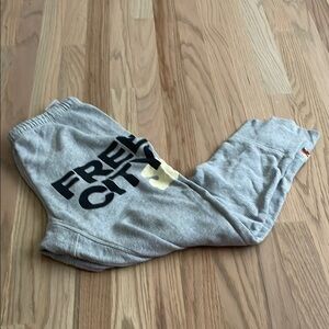 Freecity Women’s Gray Sweatpants with Bold Logo Size Small